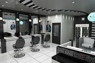 render fast 3d modern beauty salon,spa, barbershop, hair nail salon, showroom