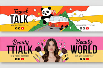 design youtube facebook twitter and linkedin channel covers