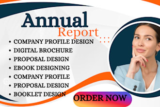 design a professional annual report, company profile and booklet brochure design