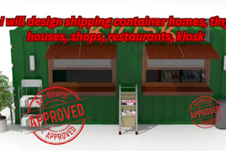 design shipping container homes, tiny houses, shops, restaurants, kiosk