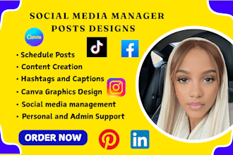 do social media manager canva graphics design instagram reels pinterest post