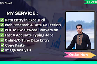 do data entry, web research, copy paste, email scraping and data collection