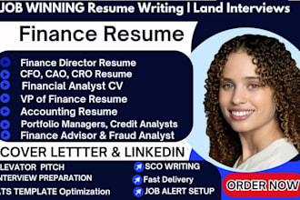 write executive resume for cfo, vp of finance, finance director, accounting, ceo