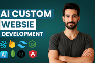 do custom ai website development as full stack web developer front end developer