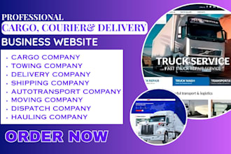 build modern logistics website truck cargo towing freight car rental website