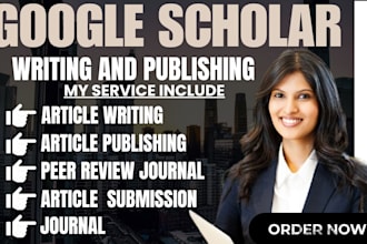 write and publish article in peer reviewed index google scholar journal