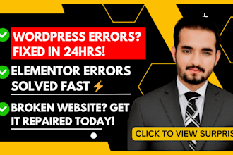 fix wordpress problems, elementor errors, expert help in 24 hours