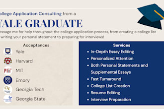 offer college application editing and guidance
