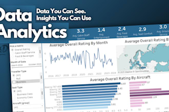 create professional interactive dashboards and reports in tableau or excel