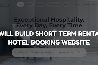 build short term rental website, vacation rental hotel booking website