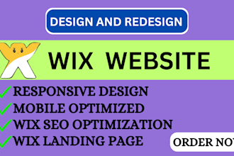 design or redesign responsive wix website wix landing page wix web development