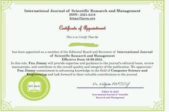 make you editorial board and reviewer member in reputable peer reviewed journal