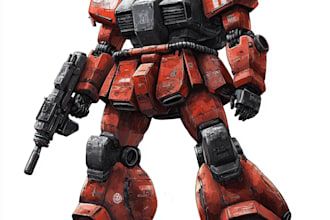 create an high quality robot, mecha concepts
