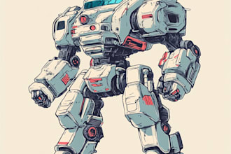 make a mecha and robot with my style