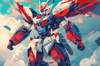 make a mecha gundam and humanoid character concept for you