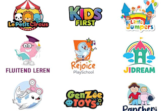 make modern daycare, childcare, babyshop, school and kids logo