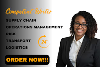 write on supply chain, operations management, risk, transport and logistics