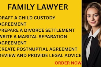 provide legal advice on family law, divorce and child custody