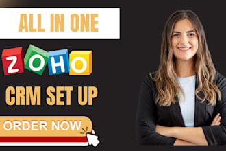 set up zoho CRM, zohosites, hubspot CRM, pipedrive,integrate zoho book wix site