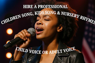 write, sing, and produce jingle, kids song, nursery rhymes,  childrens music