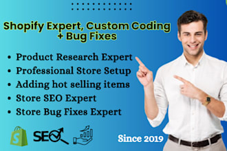 do shopify bug fixing and shopify custom coding