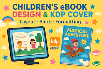 design and format for your children ebook layout blurb and KDP cover canva