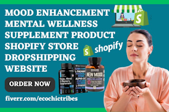 design shopify store mood enhancement mental wellness supplement product website