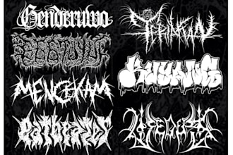 create an death, black metal, grindcore, hardcore band logo