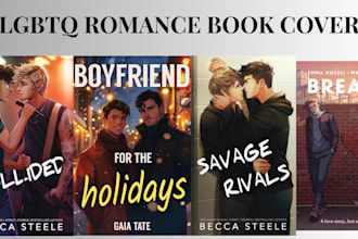 create mafia, gay, sci fi, crime, sport romance, romance book cover illustration