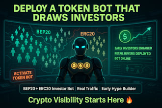 build a bep20 erc20 token bot to attract early crypto investors, retail buyers