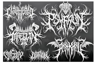 create an atmospheric black metal and dungeon synth logo