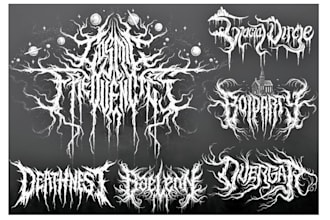 create an atmospheric black metal and dungeon synth logo