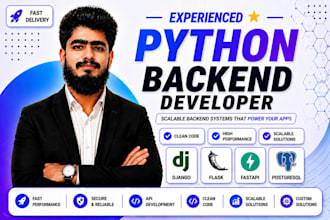 do python backend, rest API development, with database, and authentication