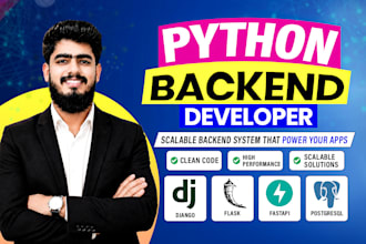do python backend, rest API development, with database, and authentication