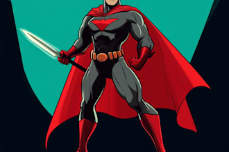 draw you a dc or marvel style comic book superhero character