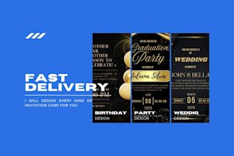 design invitation card for your wedding, birthday etc