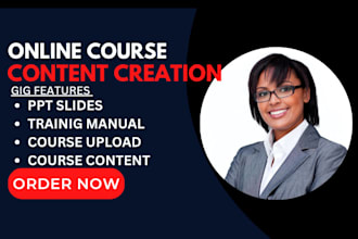create online course content creation workbook design training manual voice over