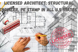 licensed architect, structural engineer, pe stamp in california, texas, arizona