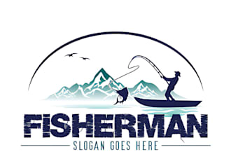 design awesome fisherman logo