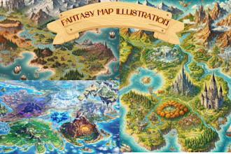 draw a custom fantasy world map for your dnd and rpgs campaign, book, or game
