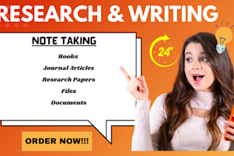 take notes from books, journals, research papers, files, and audio calls