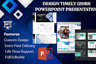 design corporate professional powerpoint slides business pitch deck in 12 hours