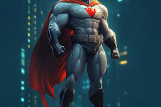 create cartoon characters and superhero for you