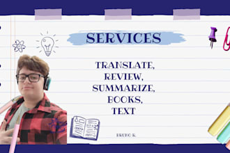 translate, summarize, or write a review of any text or book you want