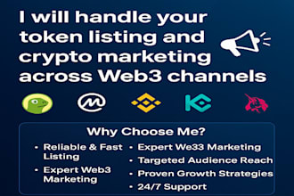 handle your token listing and crypto marketing across web3 channels