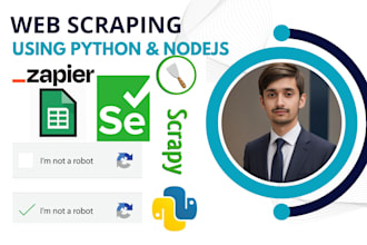 do web scraping using python, selenium, scrapy, puppeteer and playwright