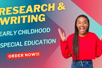 write and research on early childhood, special education research and writing