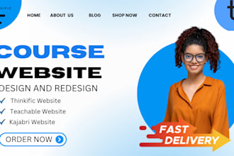 thinkific website design teachable website design course website membership site