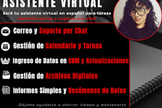 ser tu asistente virtual en español para tareas administrativas