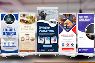 design retractable banner, signage, roll up banner billboard design